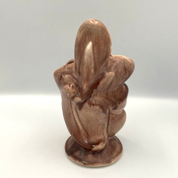 Vintage Gonder Magnolia Blossom Art Pottery Floral Bud Vase G-3 Signed Mocha MCM - Picture 4 of 7